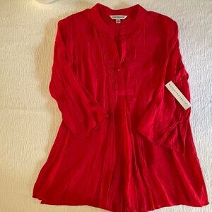 NWT Counterparts Lightweight Half Button Flowy Blouse